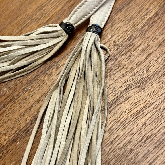 Gucci cream 100% leather tassel tie belt made in Italy - Picture 6 of 8